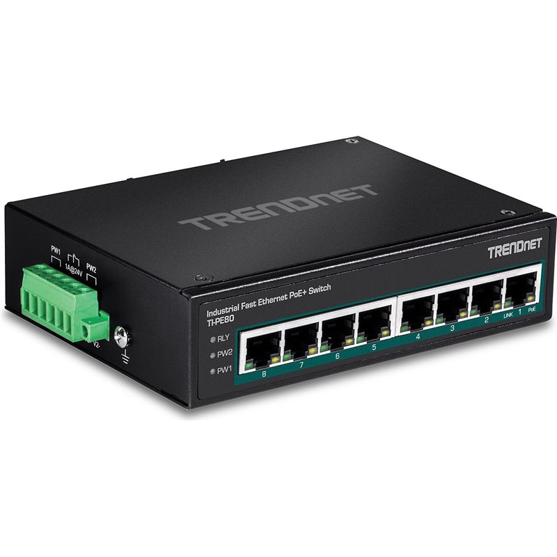 Switch TRENDnet TI-PE80 8 Puertos/ RJ-45 Gigabit 10/100 PoE
