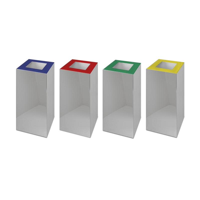 Papelera de reciclaje con tapa basculante 300x300 mm 004E8E