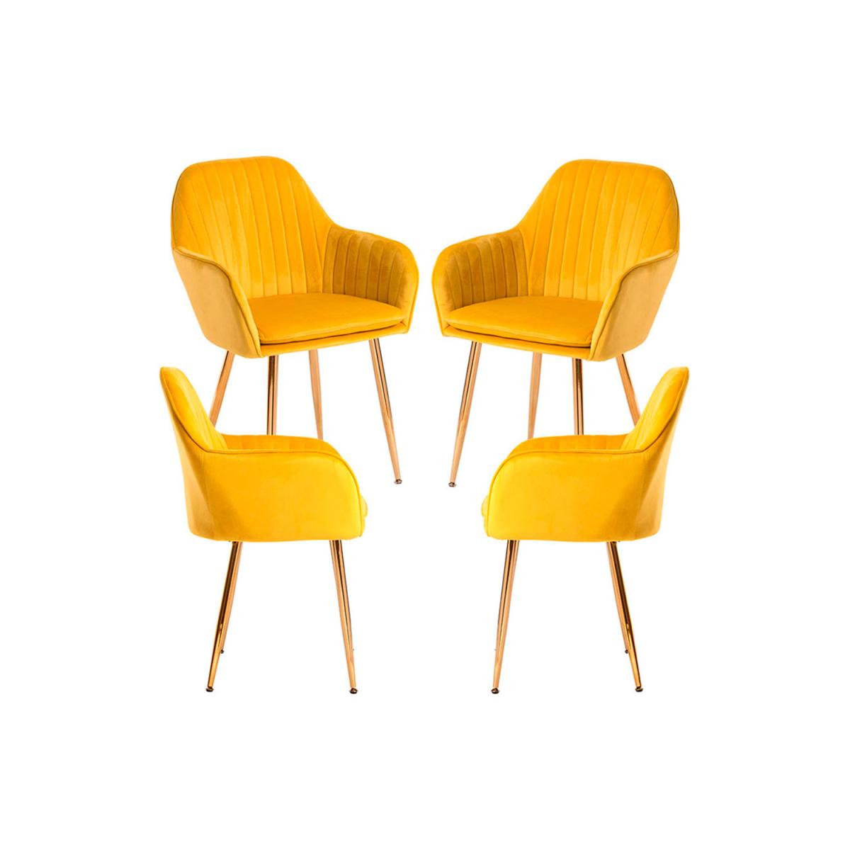 Regalos Miguel - Packs Sillas Comedor - Pack 4 Sillas Chic Golden - Amarillo