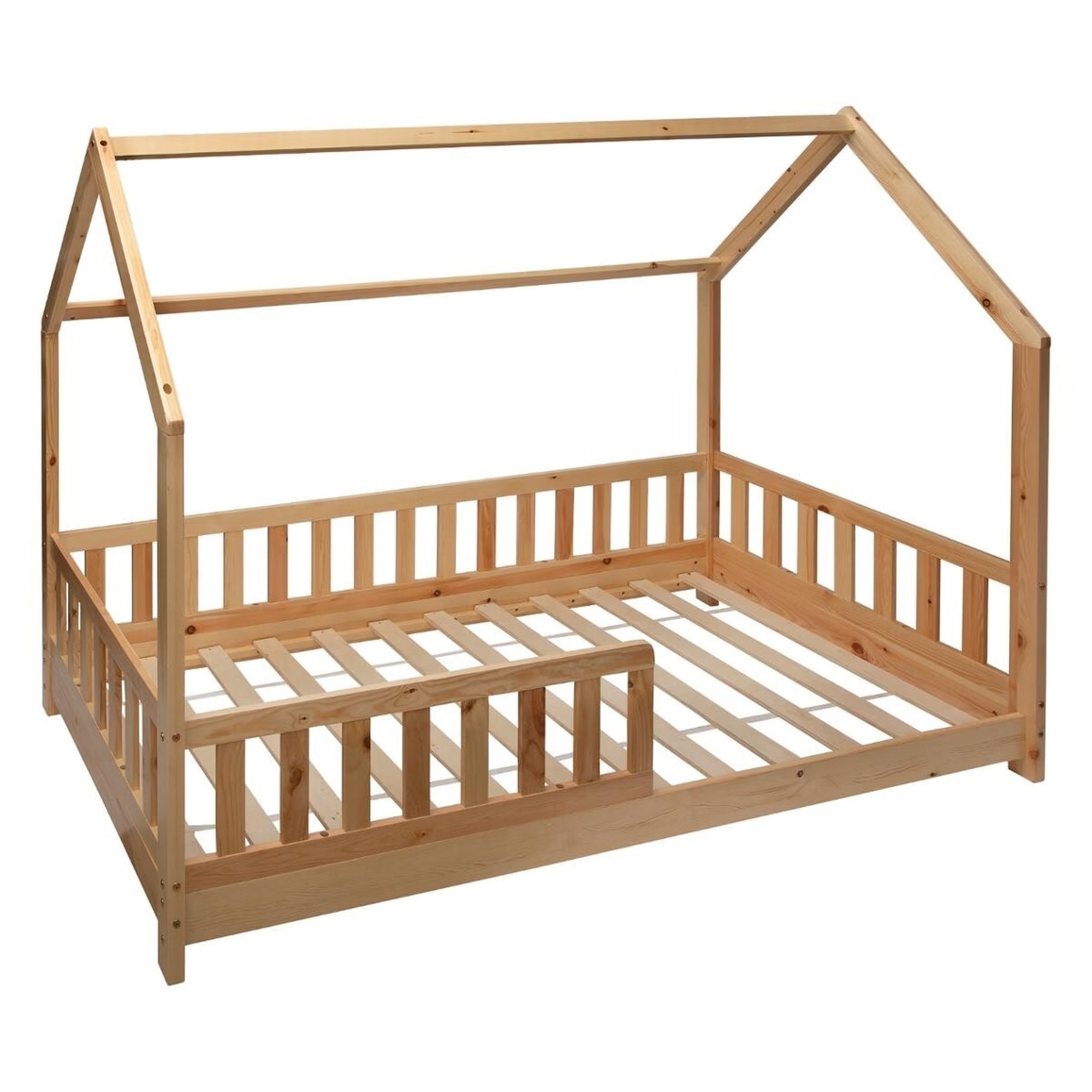 Cama infantil modelo cabaña de pino lacada en color blanco o cabaña 90x190cm