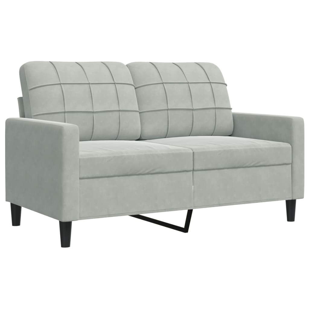 vidaXL Sofá de 2 plazas de terciopelo gris claro 120 cm