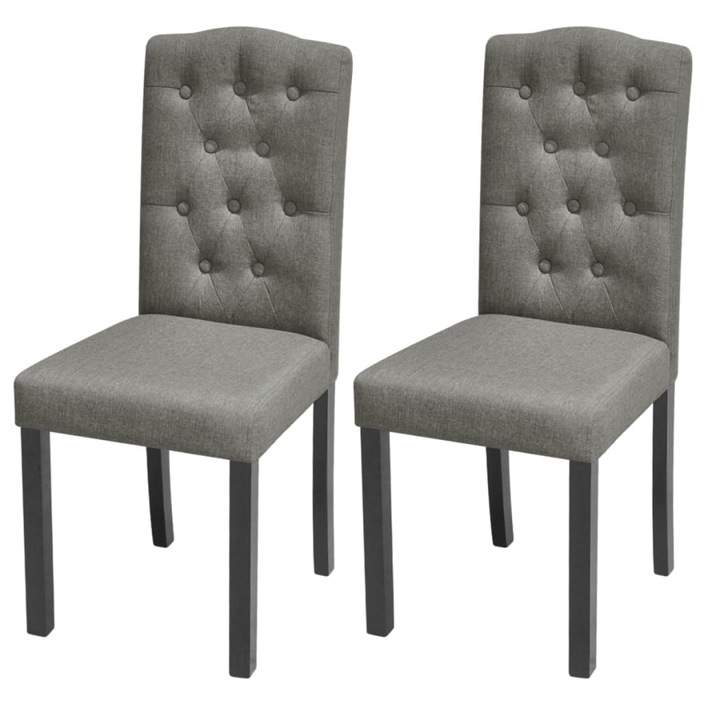 Pack de 2 sillas Kui tapizado tela gris 95x42x51,5 cm