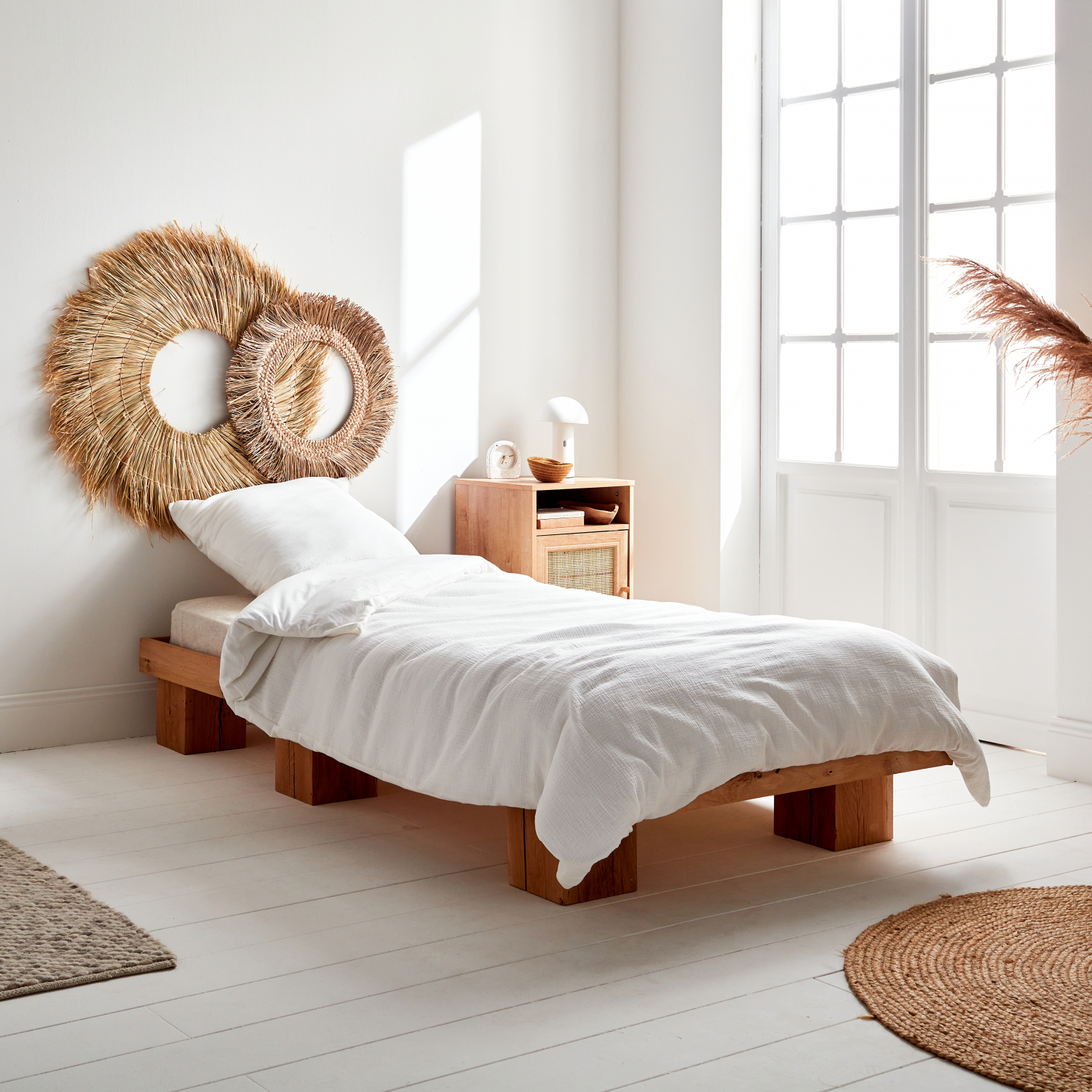 sweeek - Ropa de cama de gasa y algodón blanco , Alix , 140x200x1