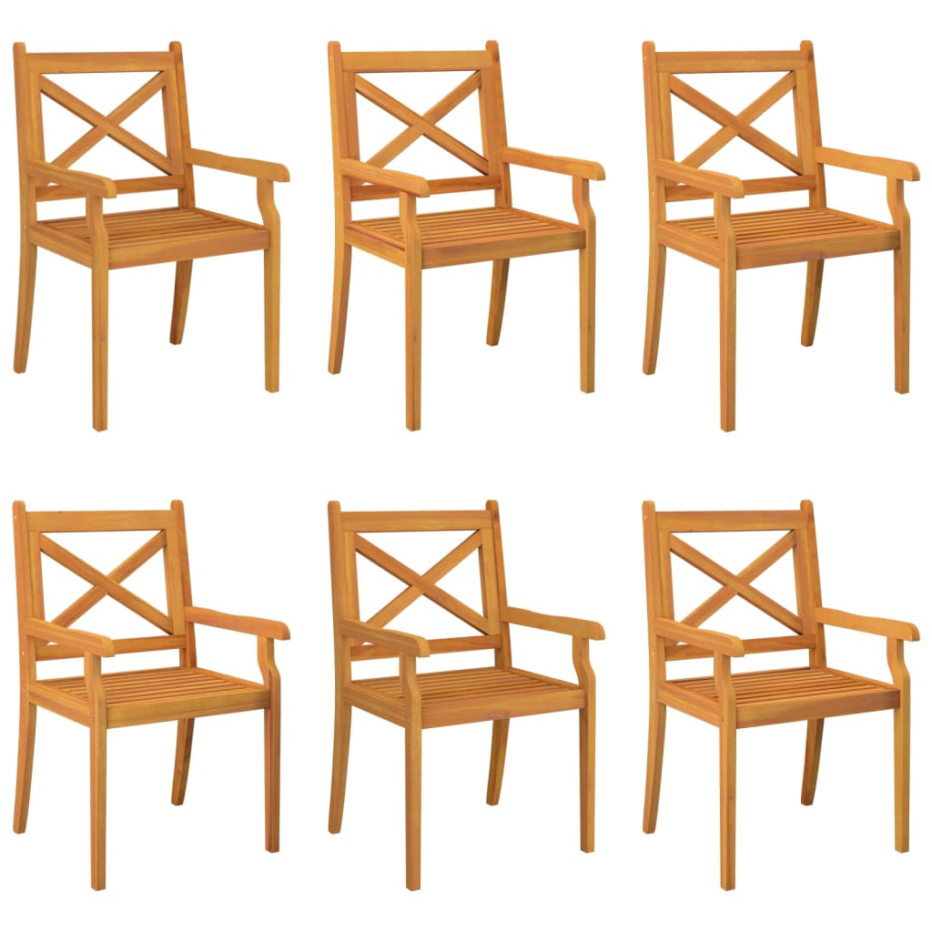 vidaXL Sillas de comedor de jardín madera maciza de acacia Set de 2/3/4/6/8