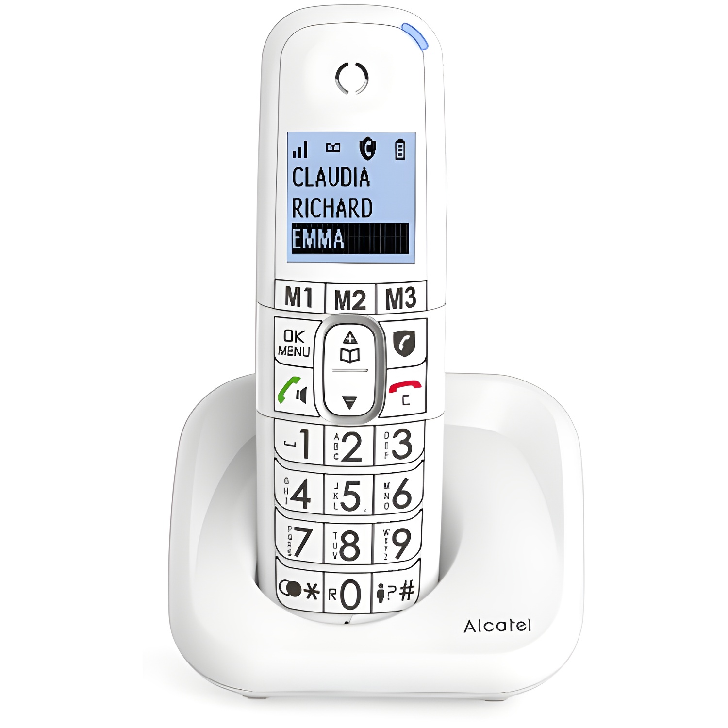 Alcatel XL785 Blanco - Teléfono Inalámbrico con Pantalla Grande y Teclas Grandes