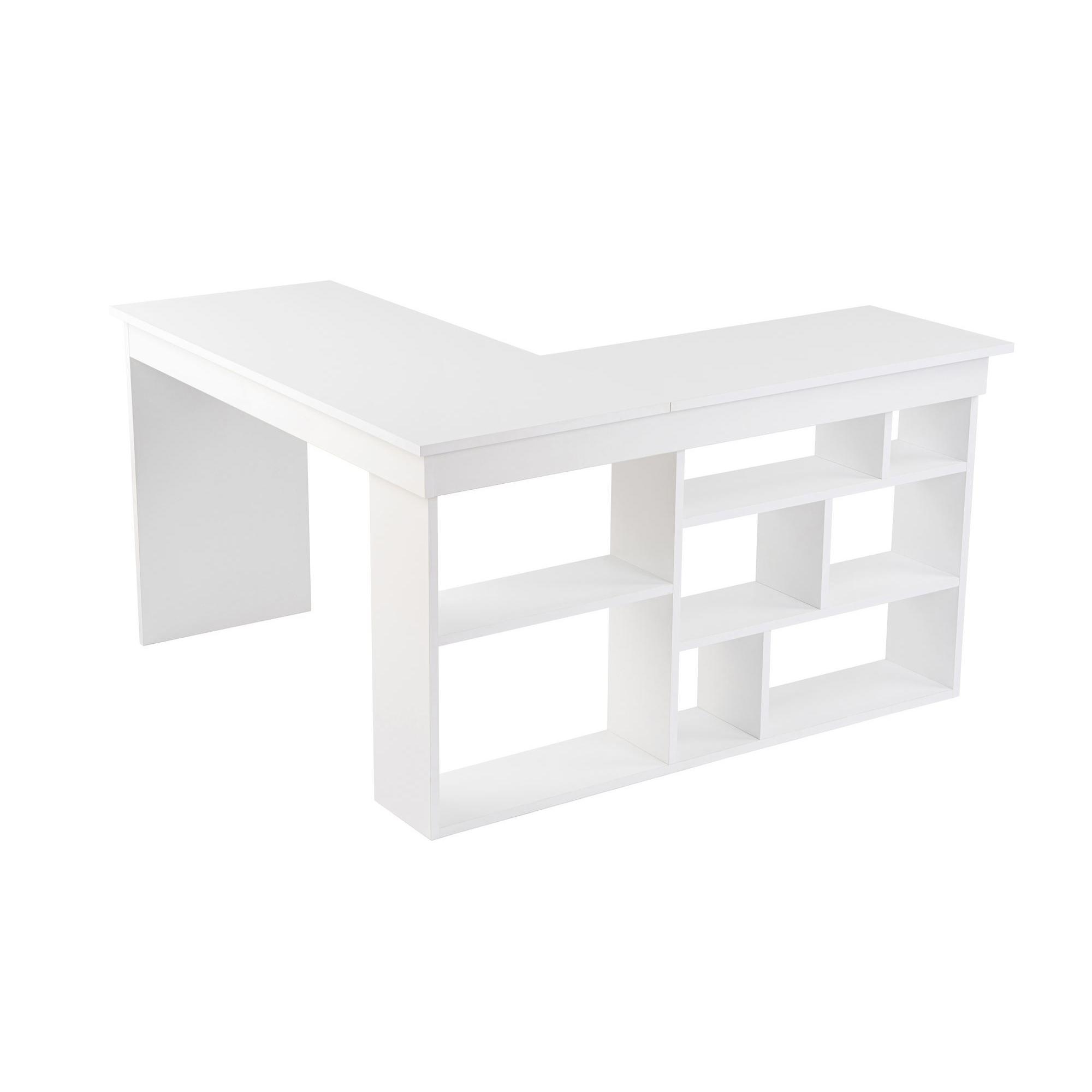 Habitat y Jardin - Escritorio de madera "Vesper" 130 x 120 x 72 cm - Blanco natural