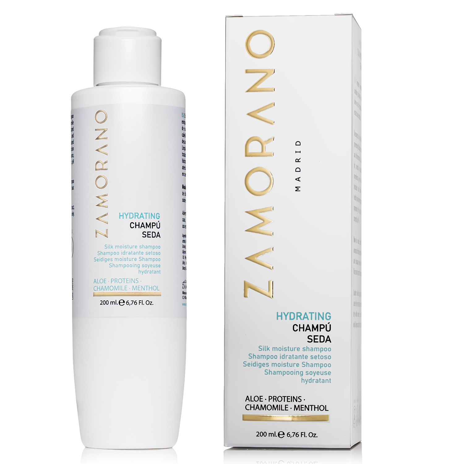 Champú HYDRATING con proteínas de seda y manzanilla 200ml. ZAMORANO