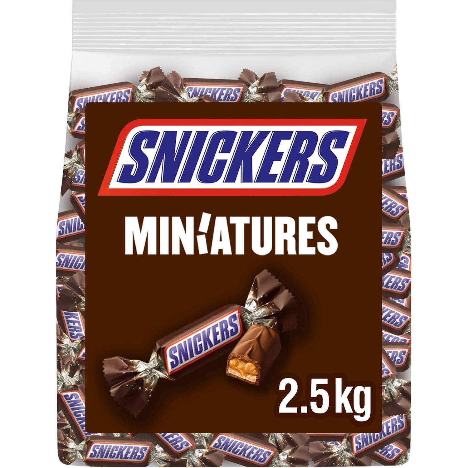 Snickers Mini - Caja de 2,5 Kg de Snickers Miniatures - 250 Unidades aprox