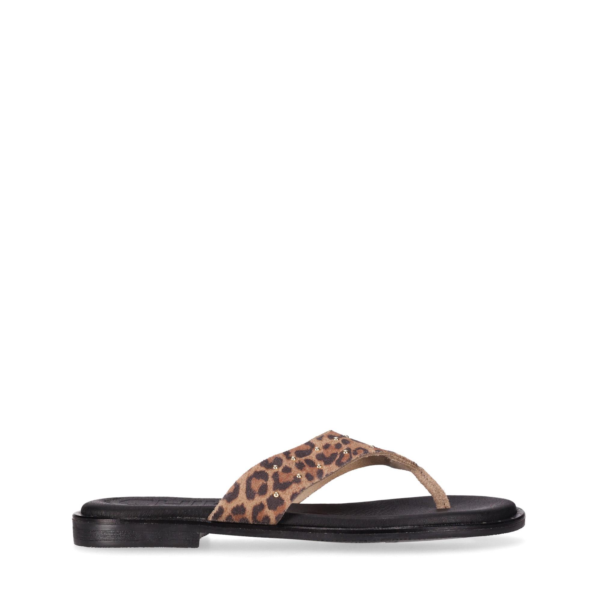Chika10 Leather MOCHIMA 05 Sandalias Planas Leopardo/Leopard