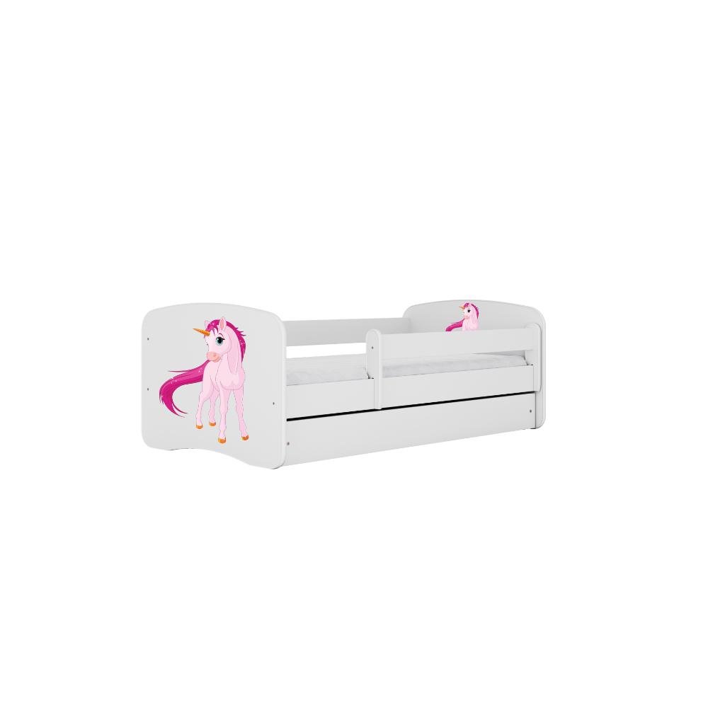 Cama 180 x 80 cm Kocot Kids com colchão BabyDreams Unicorn White