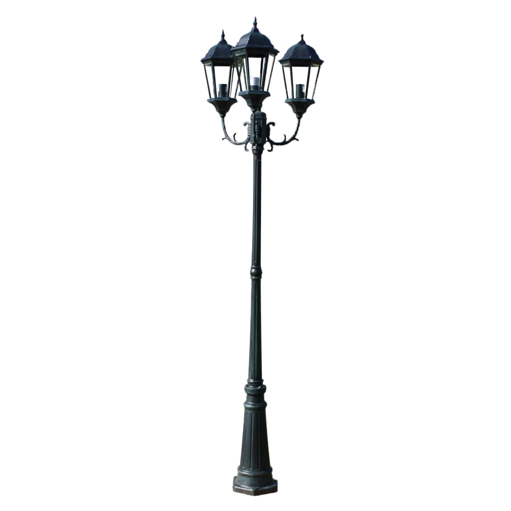 vidaXL Farola de Jardín de Aluminio Verde Oscura/Negra 230 cm Cantidad de bombillas 2, 3