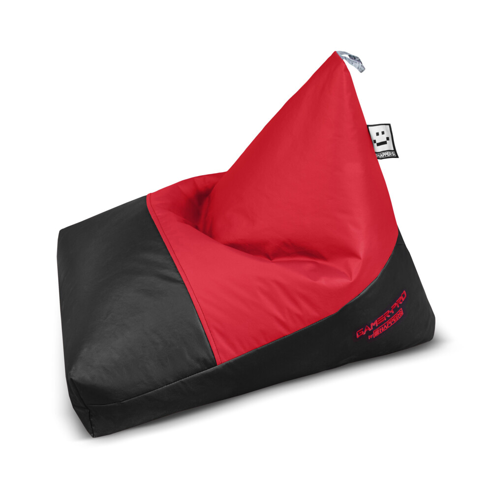Puff Gamer Pirámide Polipiel Rojo HAPPERS - Cómodo, ligero y resistente. Make it Happers®