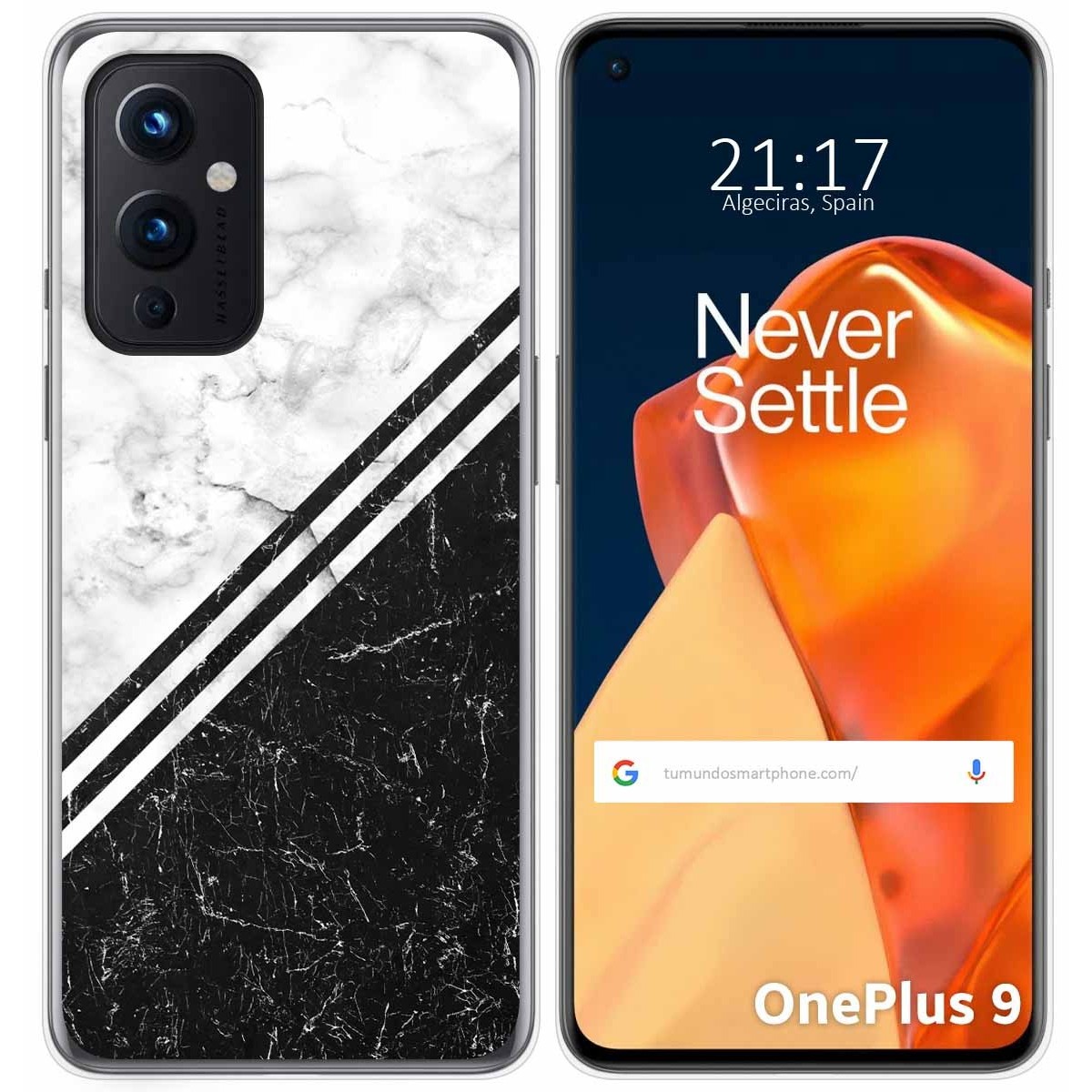 Tumundosmartphone Funda Gel Tpu para OnePlus 9 5G diseño Mármol 01 Dibujos
