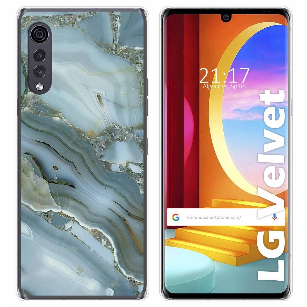 Tumundosmartphone Funda Gel Tpu para LG Velvet 5G diseño Mármol 09 Dibujos