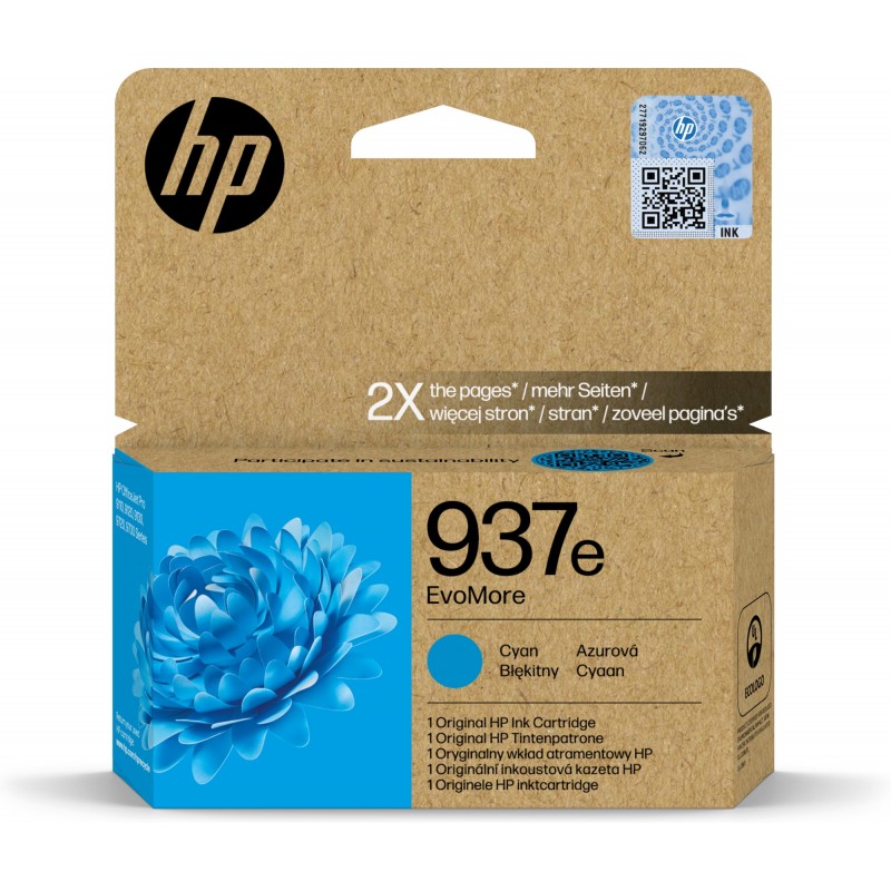 HP - Cartucho de Tinta Original EvoMore 937e cian 4S6W6NE