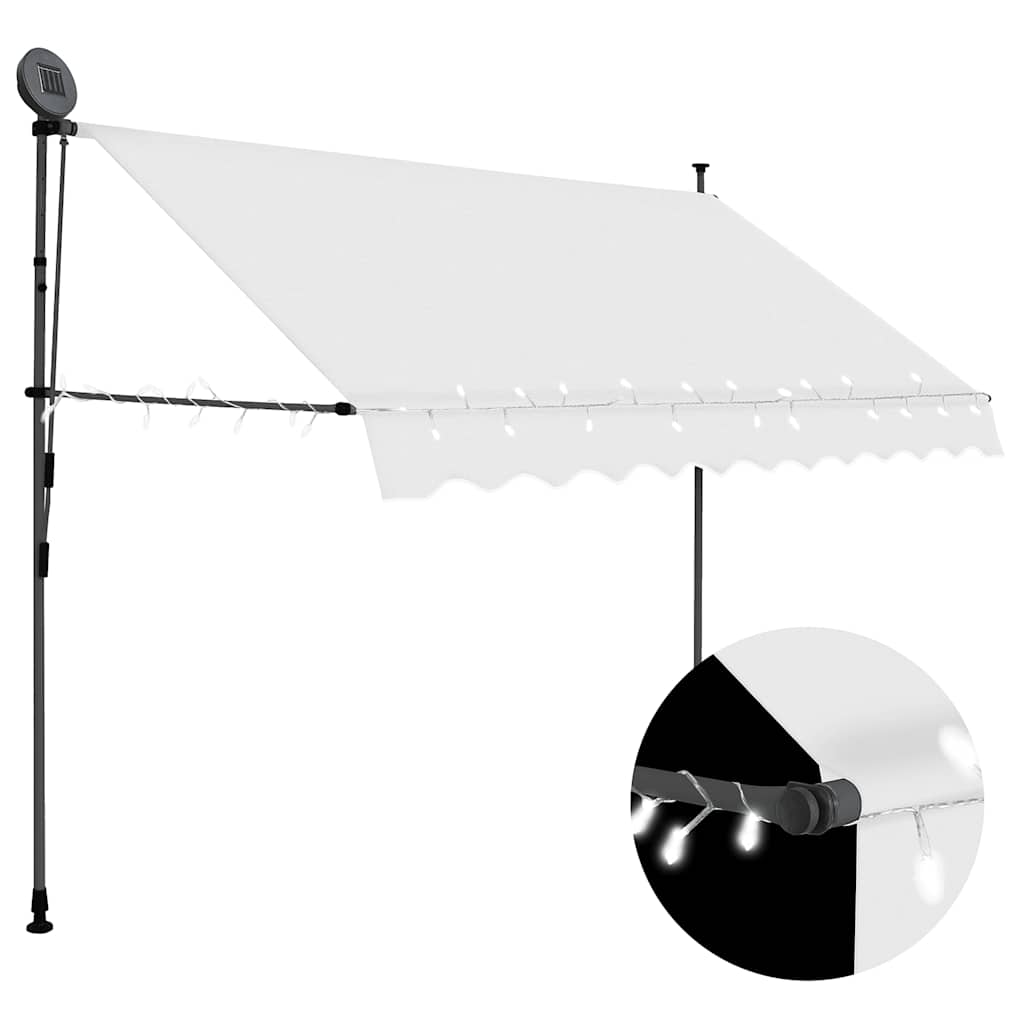 vidaXL Toldo manual retráctil con LED crema Multitalle
