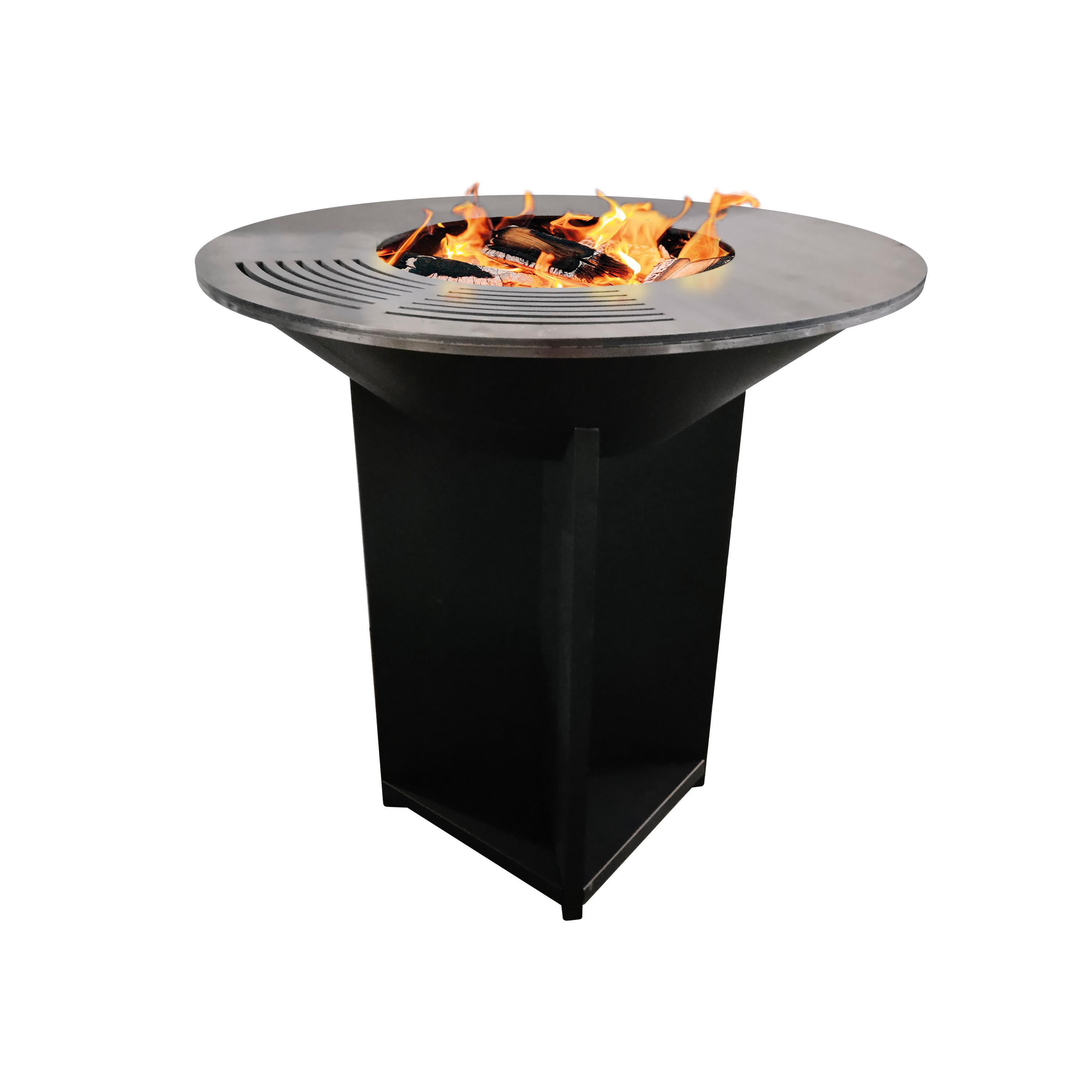 Barbacoa grande en negro con plancha acero y grill EFP56B Purline