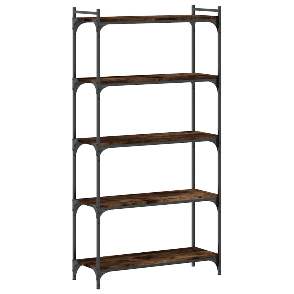 Vidaxl Librería 5 Estantes Madera Ingeniería 80x30x154 Cm Negro