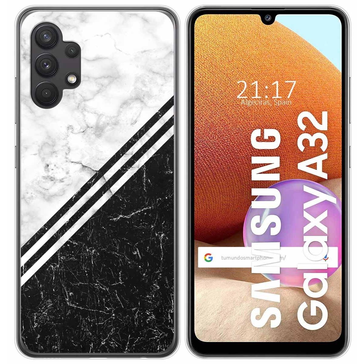 Tumundosmartphone Funda Gel Tpu para Samsung Galaxy A32 4G diseño Mármol 01 Dibujos