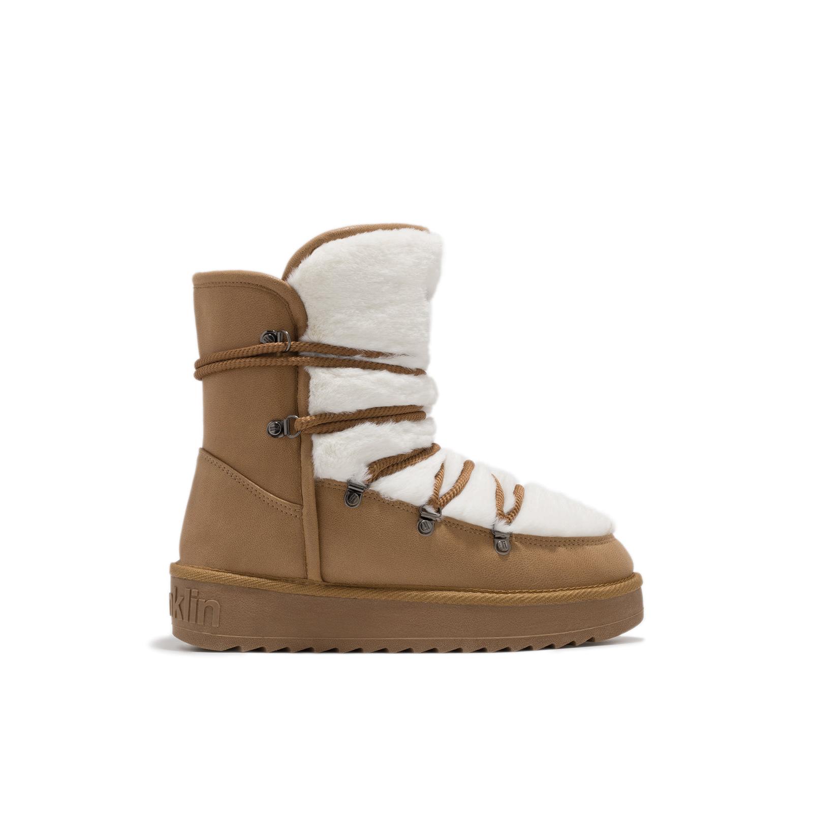 D.Franklin Botas Australianas Mujer Forro Exterior Nordic Pelo  Trk Fur  ient Taupe  - Botas para Mujer - Moda casual Mujer