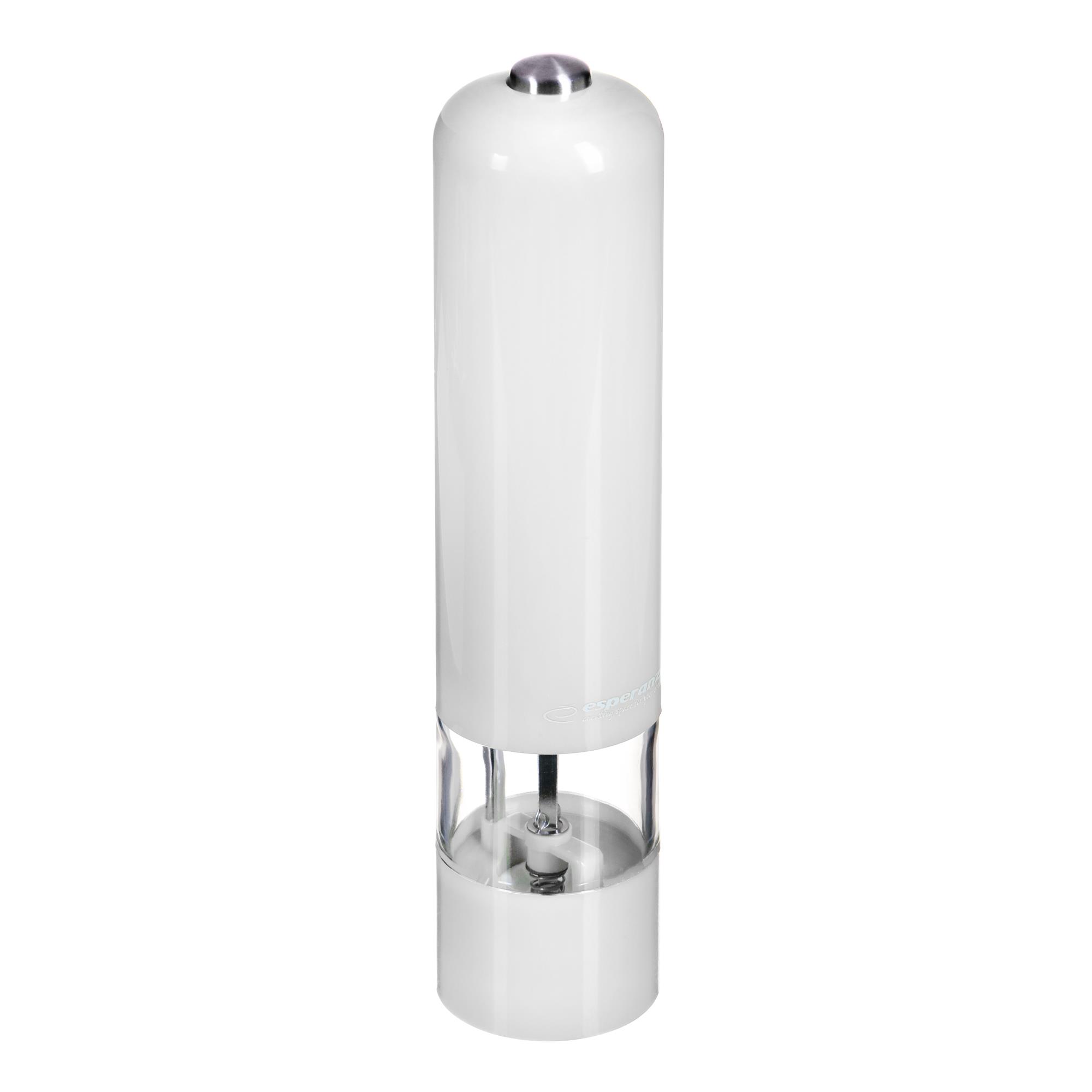 Esperanza ekp001w malabara pepper mill with led lights (23 cm), white