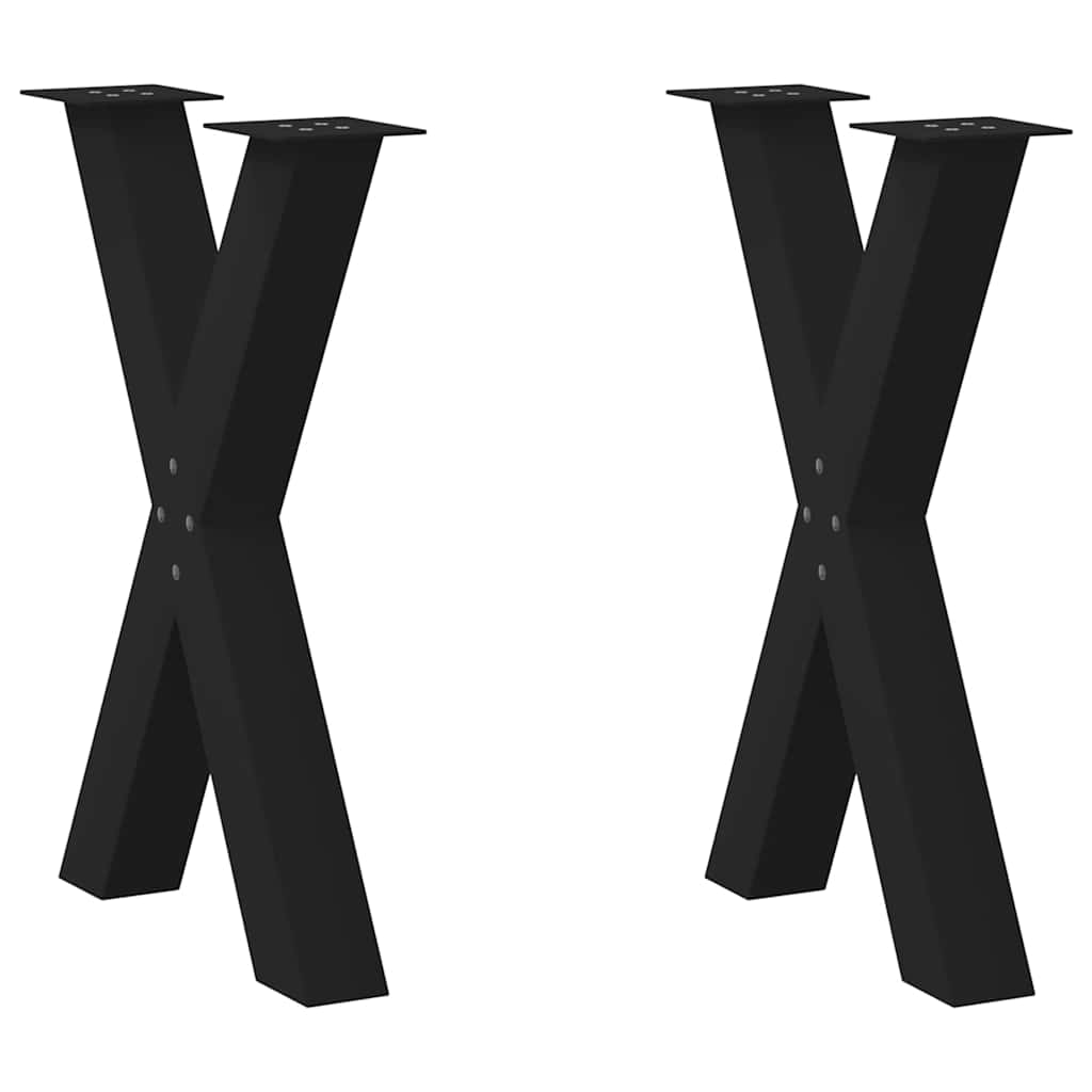 vidaXL Patas para mesa de comedor en forma de X (2 unidades) 60 x (72-73) cm, acero