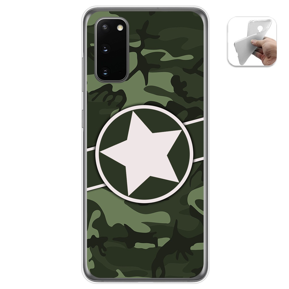 Tumundosmartphone Funda Gel Tpu para Samsung Galaxy A41 diseño Camuflaje 01 Dibujos