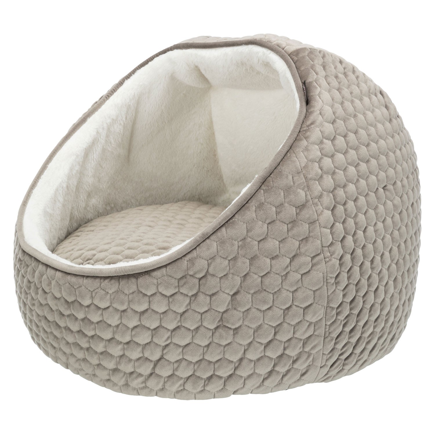Trixie Cueva Suave Livia Taupe para Mascotas con Cojín Reversible y Base Antideslizante