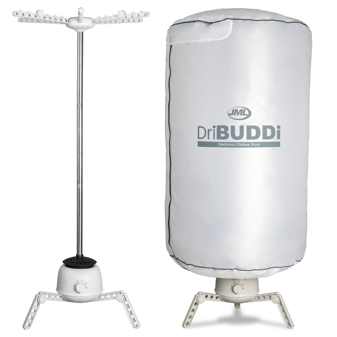 DriBUDDI Secadora de ropa eléctrica portátil, Seca por aire caliente, 850w, 10 kilos de ropa, Secado Uniforme, Industex