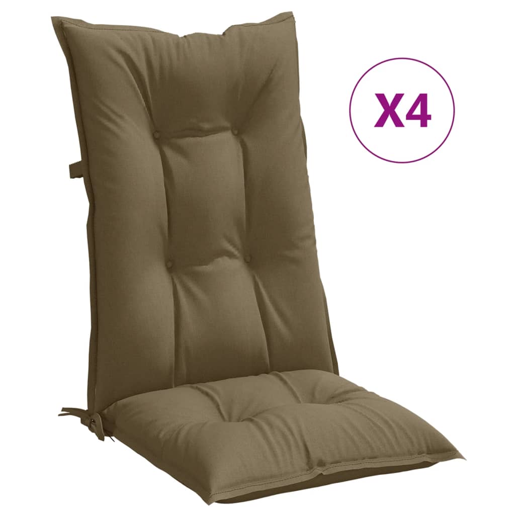Vidaxl Cojín para Silla Respaldo Alto - Pack 4 Uds - Tela 120x50x7 Cm - Color Antracita Melange