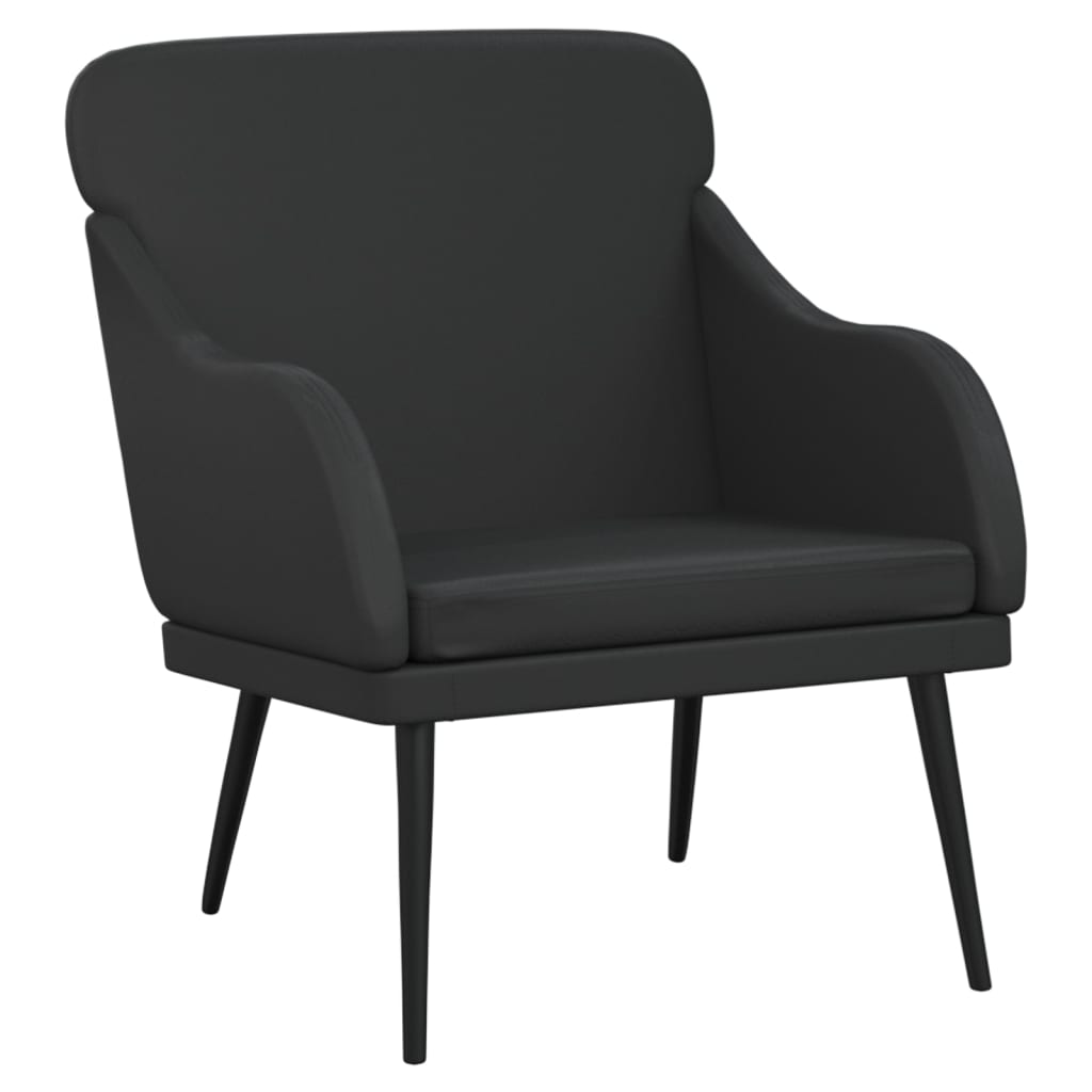 vidaXL Sillón de cuero sintético negro 63x76x80 cm