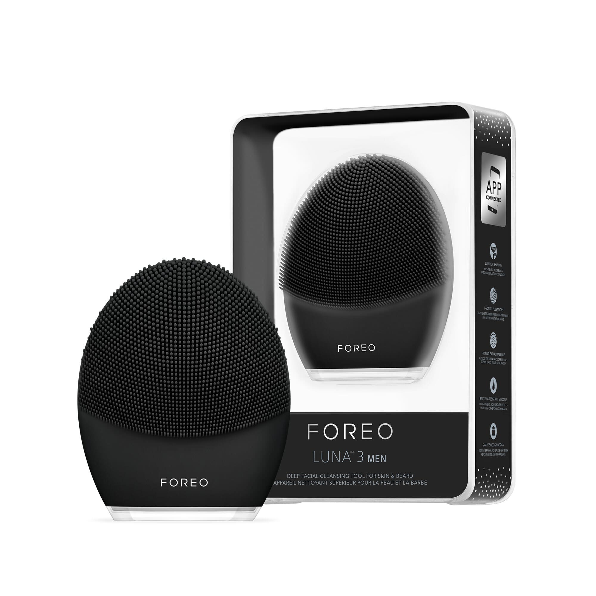 FOREO LUNA™ 3 | Cepillo de limpieza facial | Masajeador facial eléctrico | Skin care ultrahigiénica | Exfoliante facial para llevar de viaje | Cepillo de silicona | Conexión por app