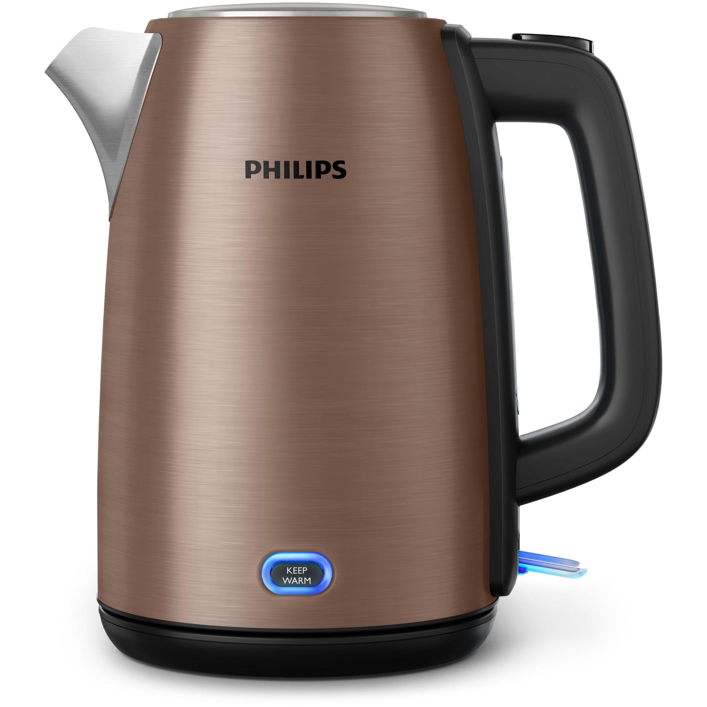 Philips viva collection hd9355/92 tetera eléctrica 1,7 l 2060 w negro, cobre