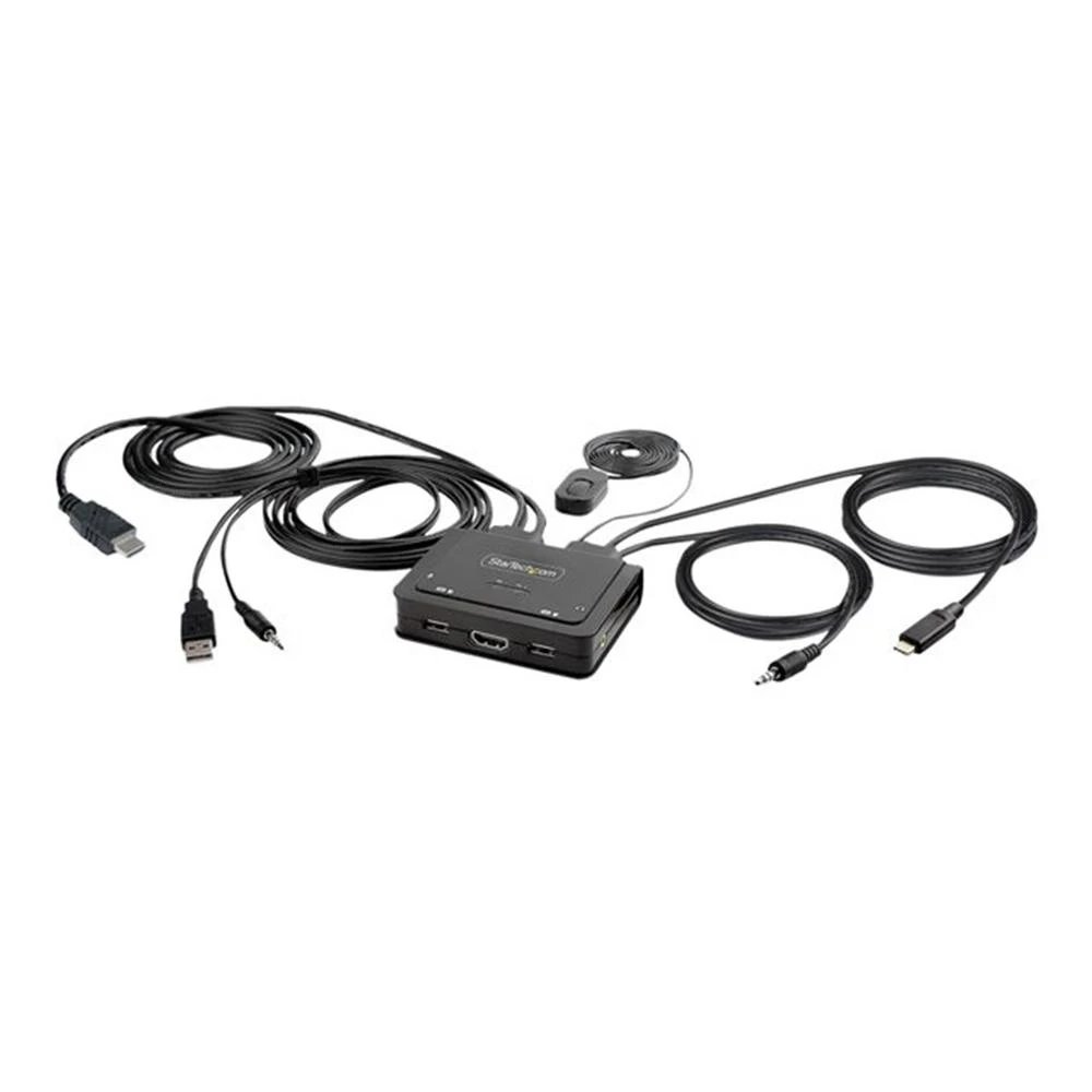 HUB Switch puertos 1 entrada USB Type-C StarTech C2-H46-UAC-CBL-KVM | USB-C y HDMI, Negro