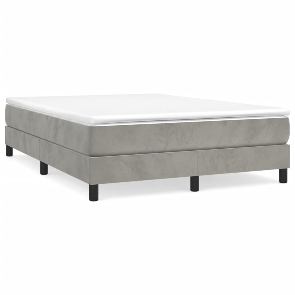 vidaXL Estructura de cama con somier terciopelo gris claro 140x200 cm