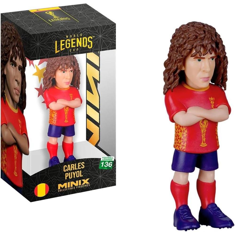 MINIX - Figura coleccionable de Puyol España MN25053 para aficionados al fútbol, diseño realista con detalles de la indumentaria nacional y expresión dinámica