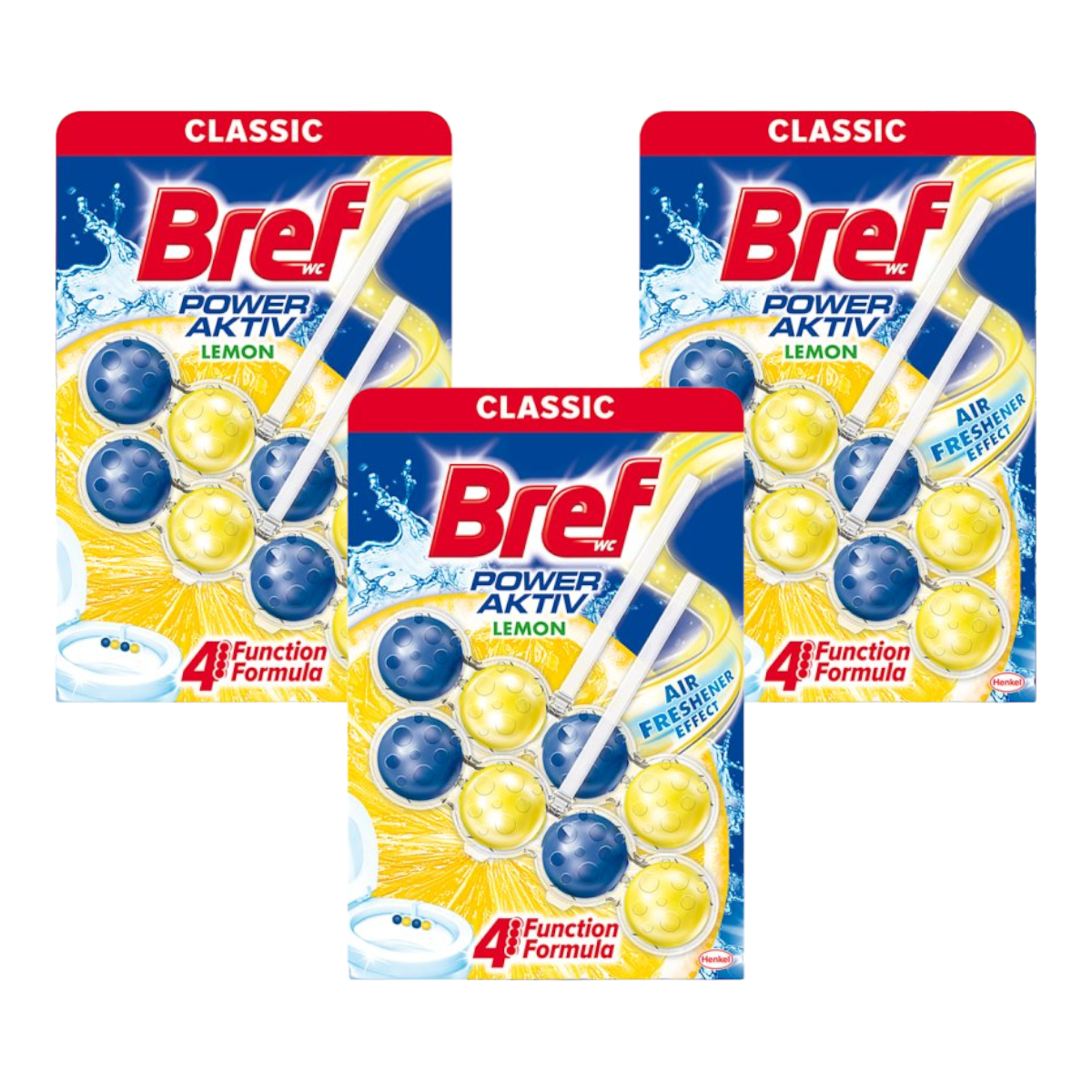 Bref - BREF Desinfectante WC Power Activ colgador Limon Pack ahorro de 3 blister