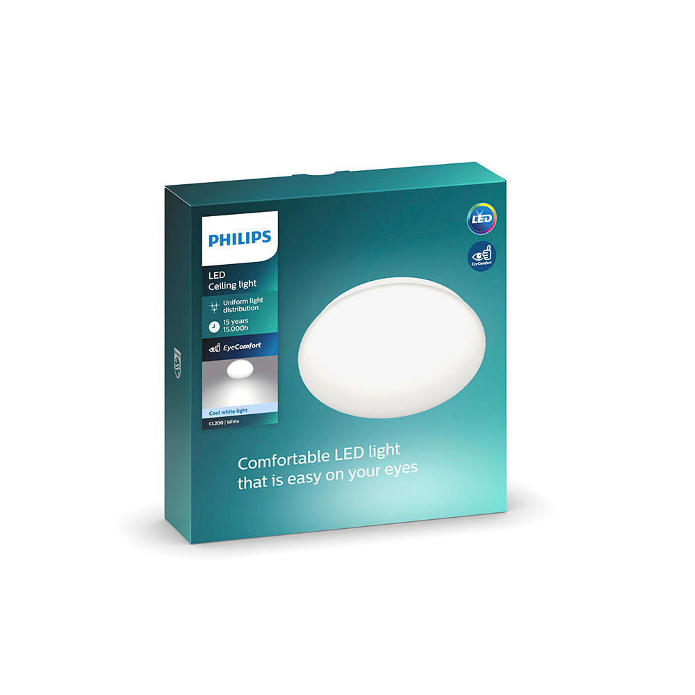 plafon interior de led 17w 1900lm 4000k luz dia mod. moire ø32x6,8cm philips
