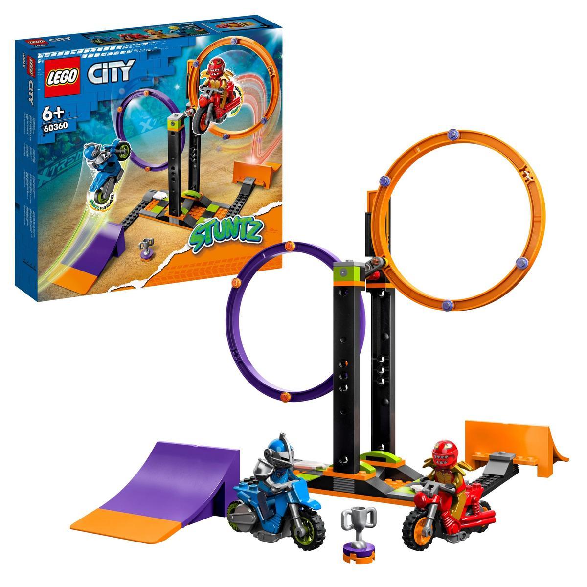 LEGO - Set de juguetes de construcción LEGO® City 60360 Desafío Acrobático: Anillos Giratorios; acción al estilo Stuntz para 1 o 2 jugadores; regalo para niños y niñas a partir de 6 años (117 piezas)
