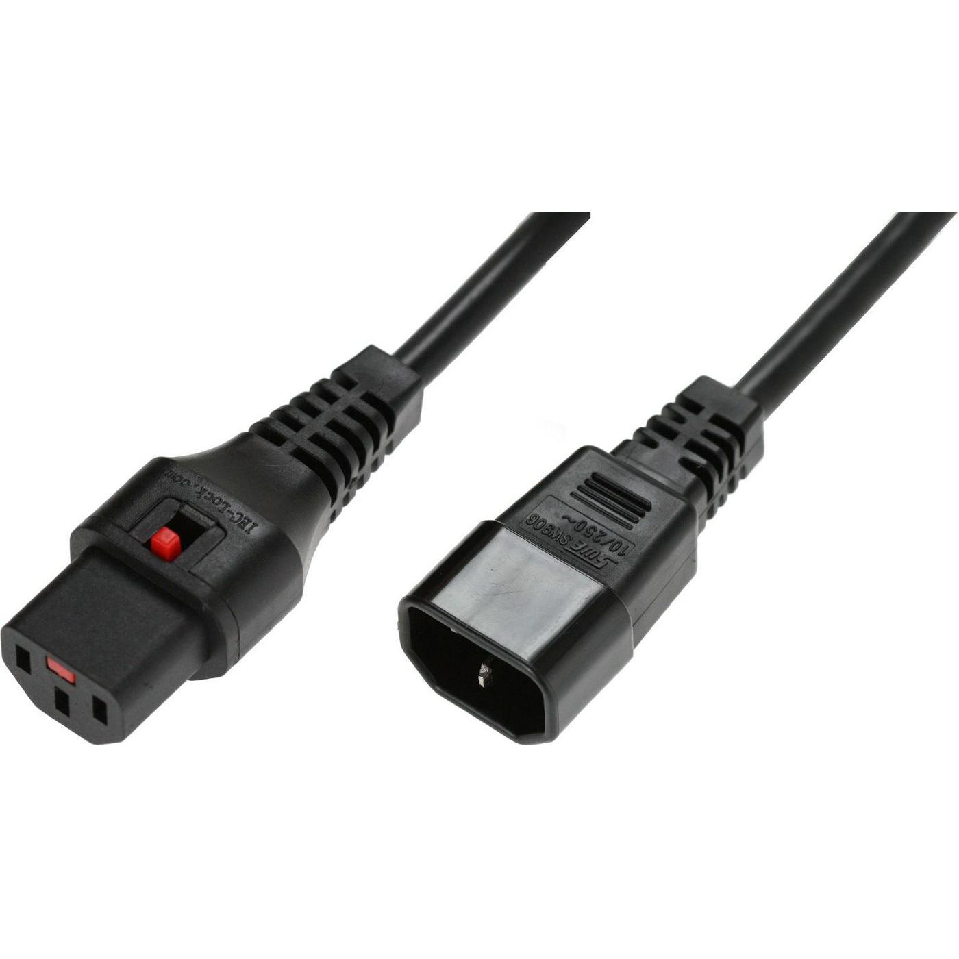 Microconnect Cable de Alimentación IEC Lock C13 a C14 para Ordenador