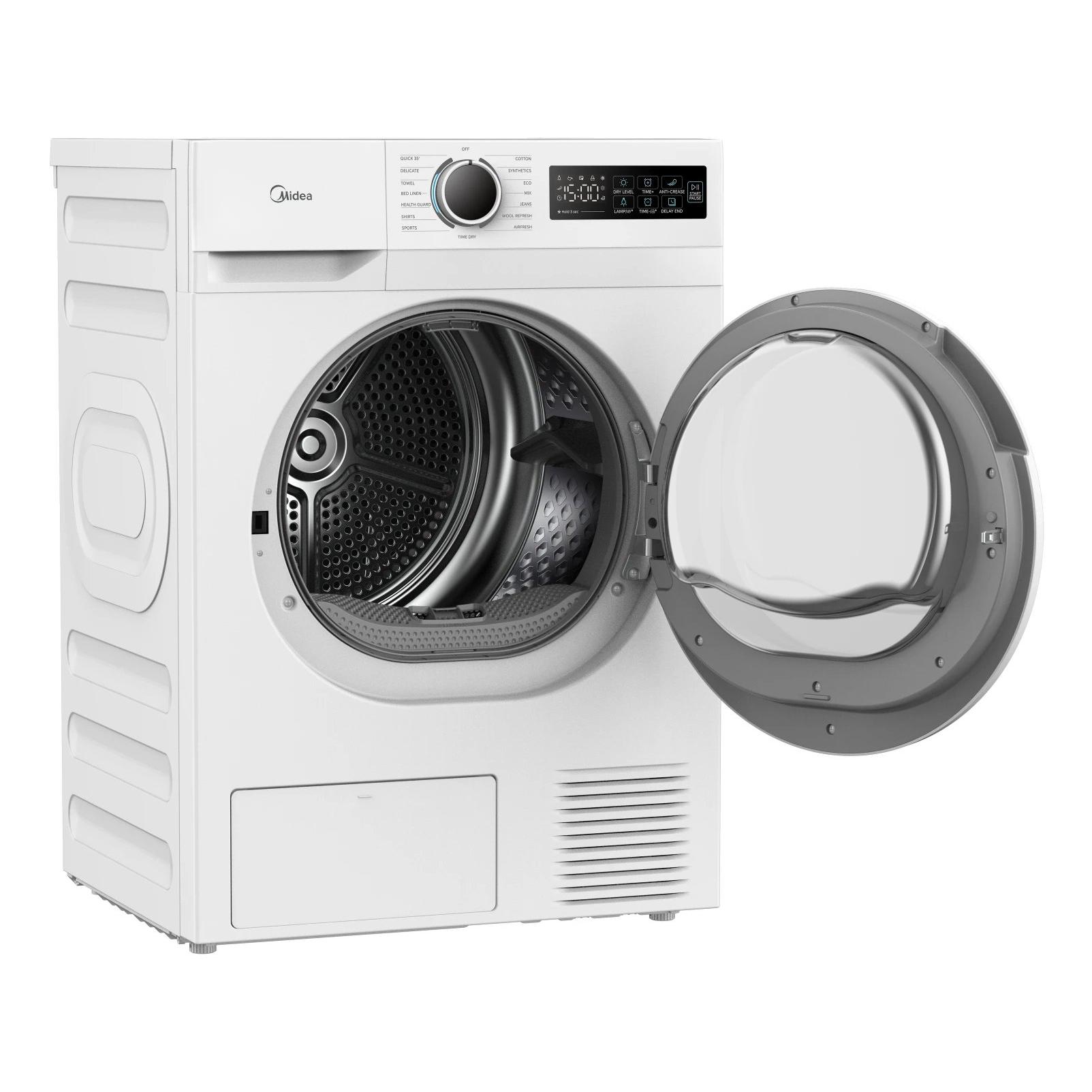Midea - Secadora de ropa MIDEA MD110H80/W-ES de bomba de calor 8 kg, clase energética E, para familias pequeñas y uso diario, color blanco