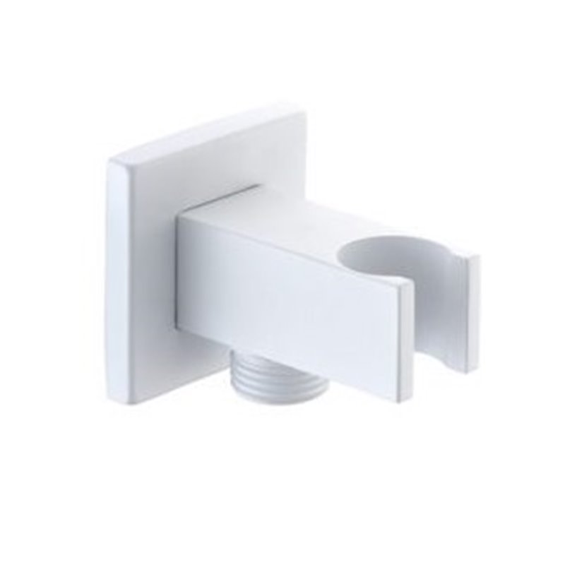 Imex SFR001/BL soporte de ducha cuadrado con salida de flexo fabricado en latón blanco
