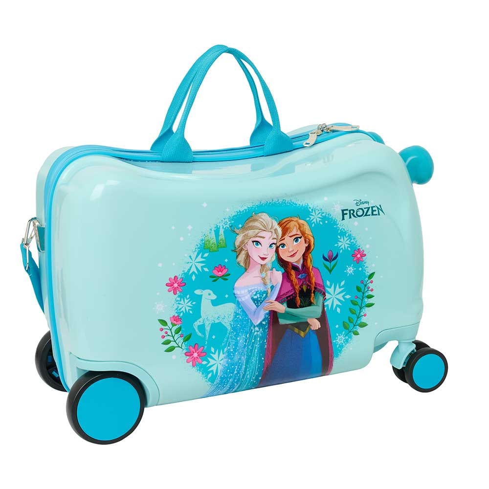 SAFTA | Maleta Trolley Infantil Frozen para Niña, Equipaje de Cabina con Ruedas Dobles 360°, Interior Forrado con Separador y Bolsillo con Cremallera, Reposapiés y Bandolera, Talla Única
