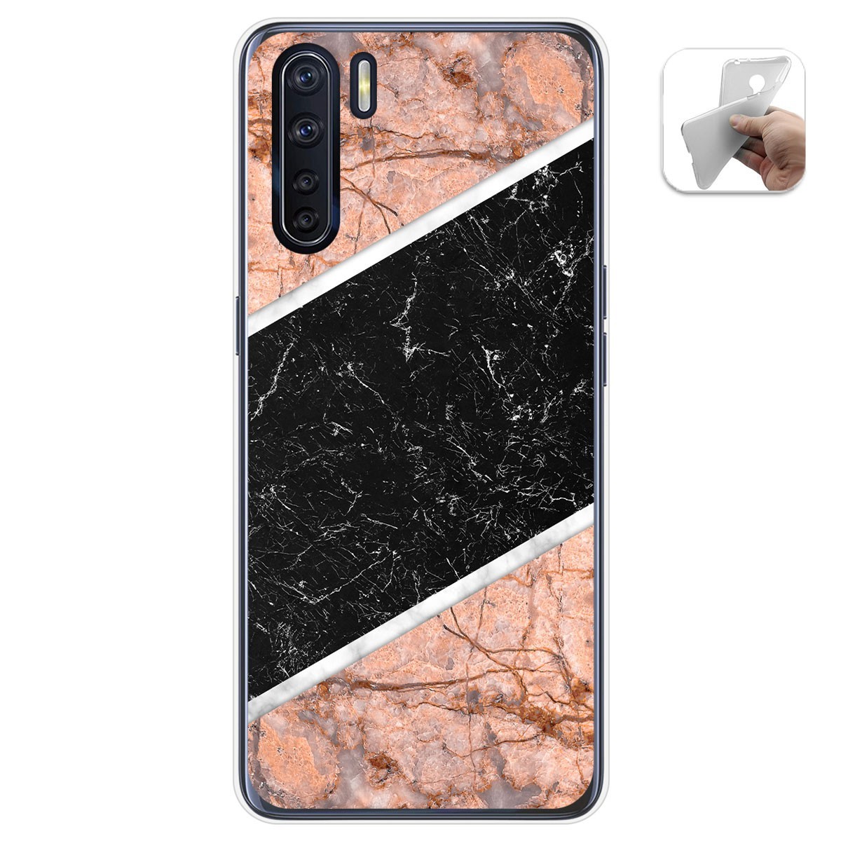 Tumundosmartphone Funda Gel Tpu para Oppo A91 diseño Mármol 07 Dibujos
