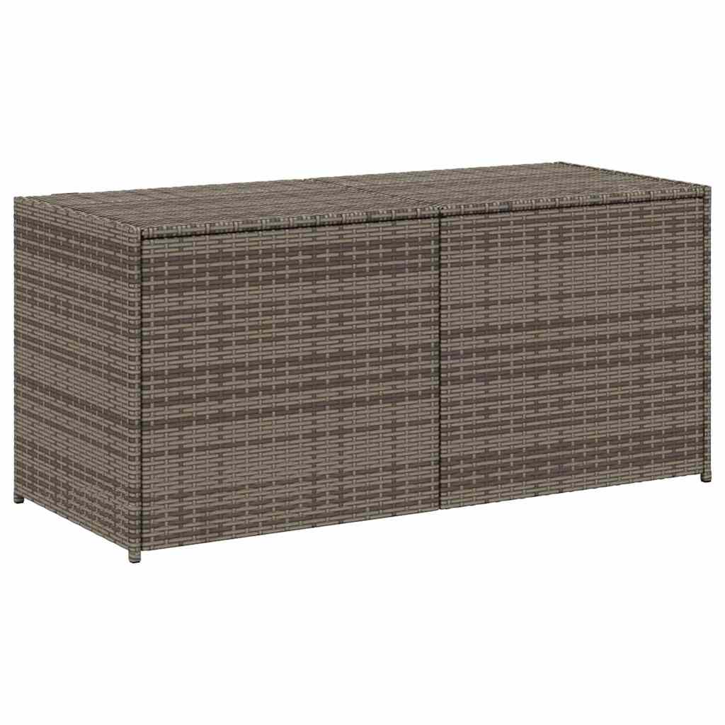vidaXL Caja de almacenaje de jardín ratán sintético gris 283L