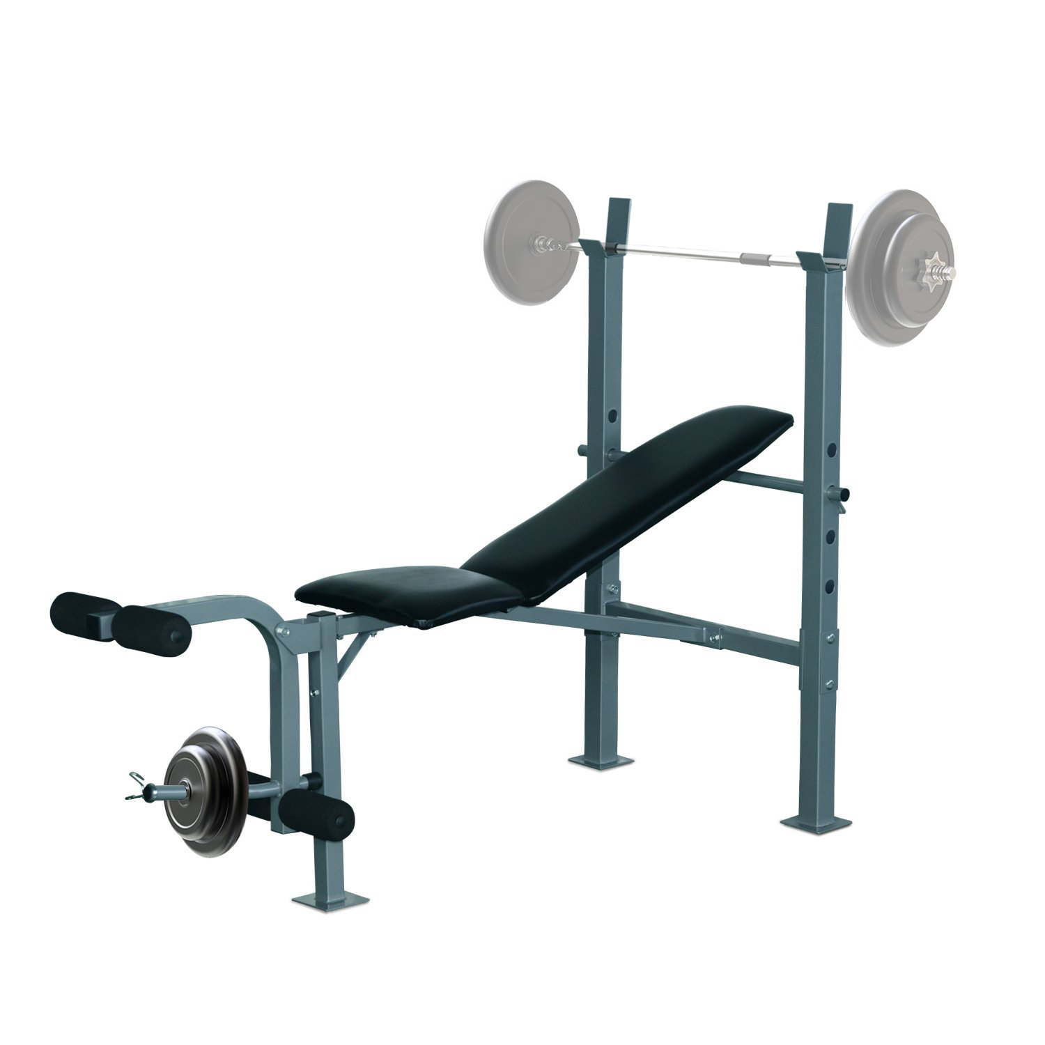 HOMCOM Banco de Pesas Altura Ajustable Banco de Musculación Multifuncional Máquina de Fitness Entrenar Completo con Respaldo Regulable Carga 300 kg 165x68x114 cm