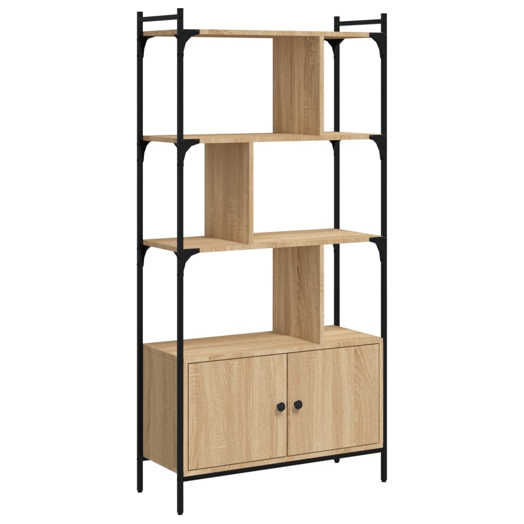 Vidaxl Estantería con Puertas Madera 76,5x30x154,5 Cm Negro