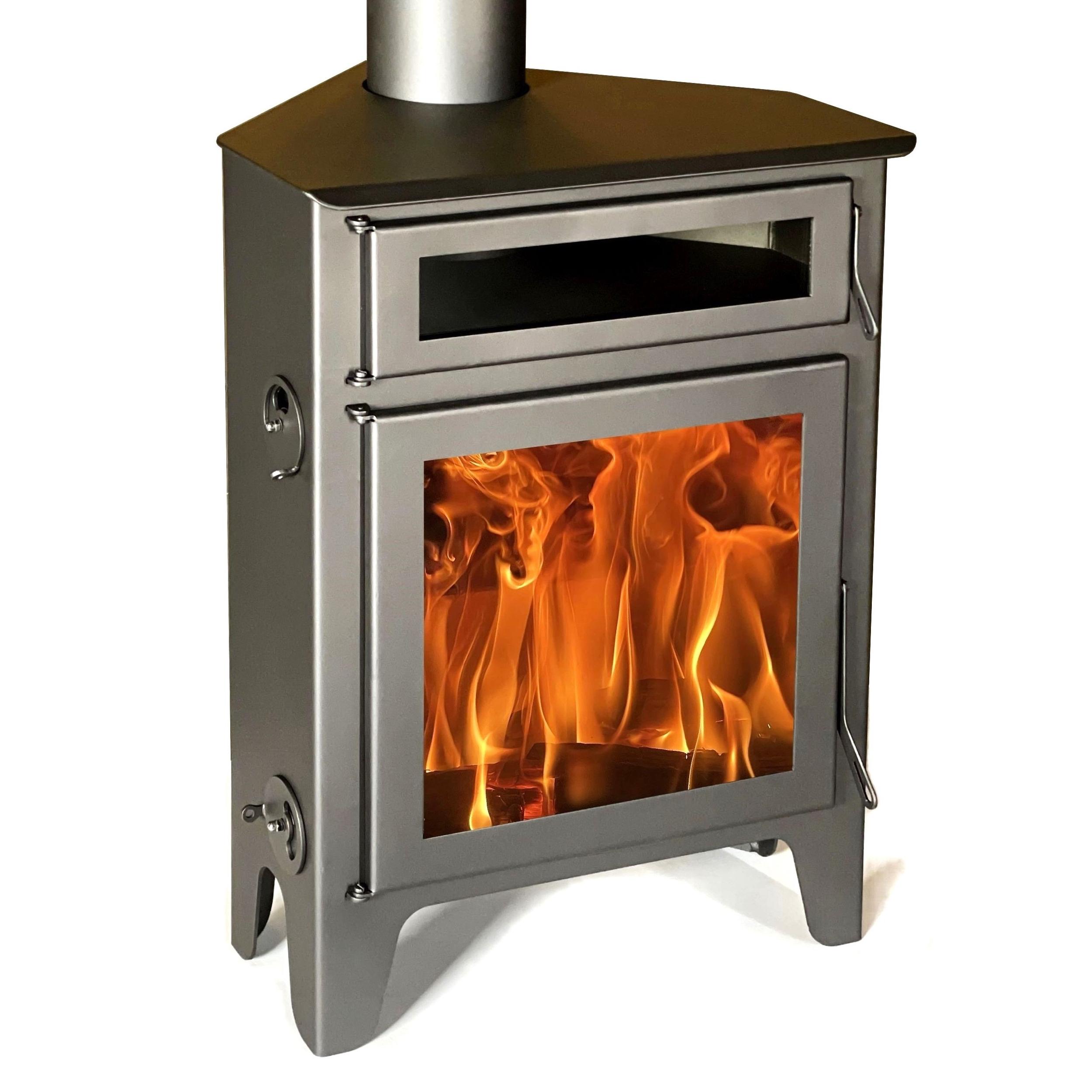 ESTUFA DE LEÑA RINCONERA CON HORNO JUAN PANADERO R5 HORNO MAX 11KW