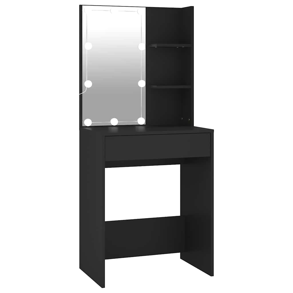 vidaXL Tocador con LED color 60x40x140 cm en color Roble Sonoma/Gris sonoma/Madera antigua y más