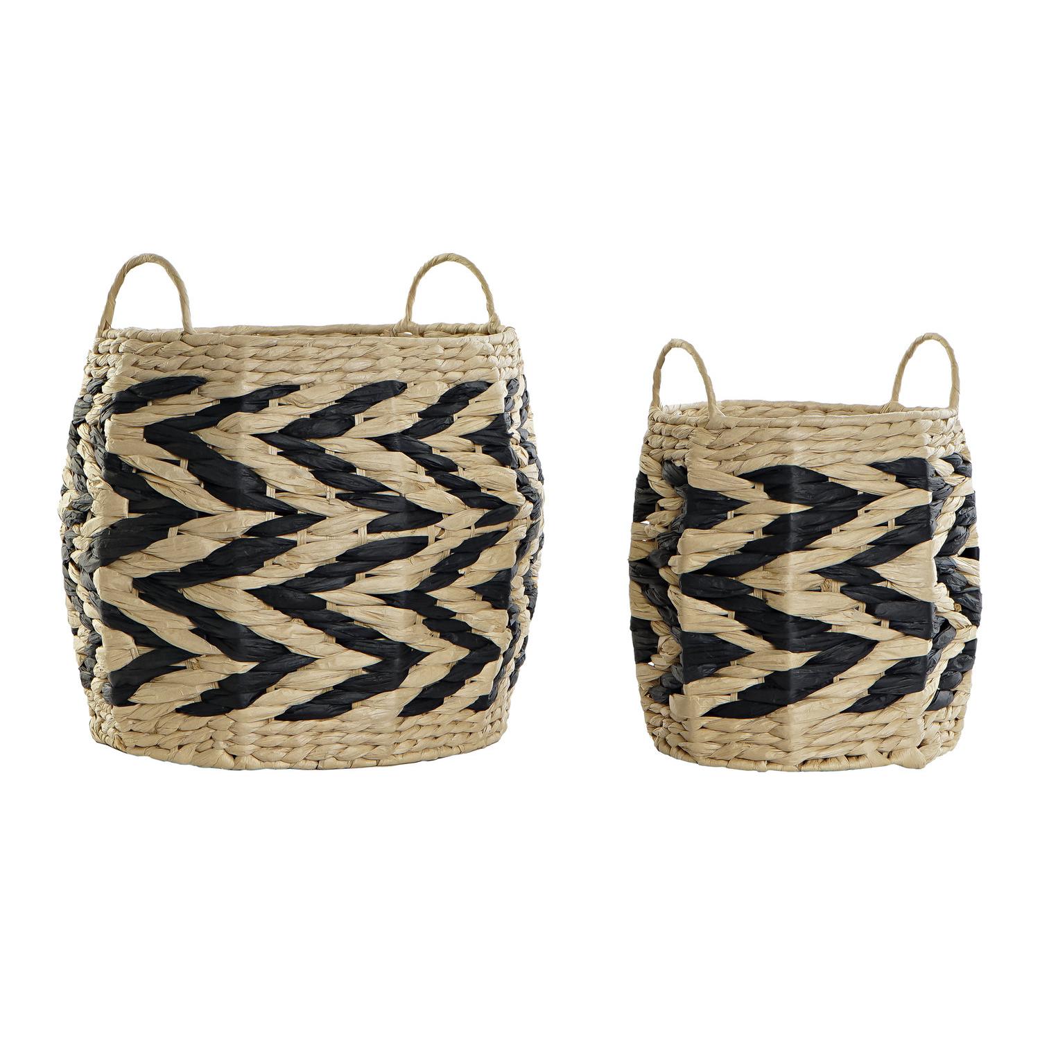 CESTA SET 2 FIBRA 30X30X30 NATURAL MARRON CLARO DC183680 - EL MEJOR COMPLEMENTO PARA TU HOGAR FIJALO